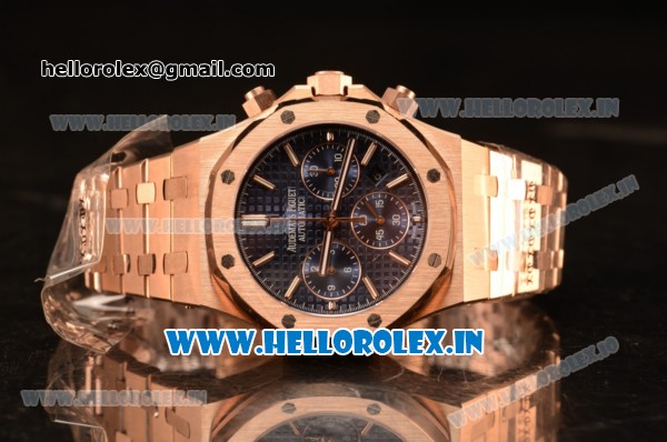 Audemars Piguet Royal Oak Chrono Full Rose Gold With Blue Dial 7750 Automatic - Click Image to Close
